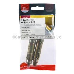 Timco Projecting Bolt M10 x 100mm 2 Pack